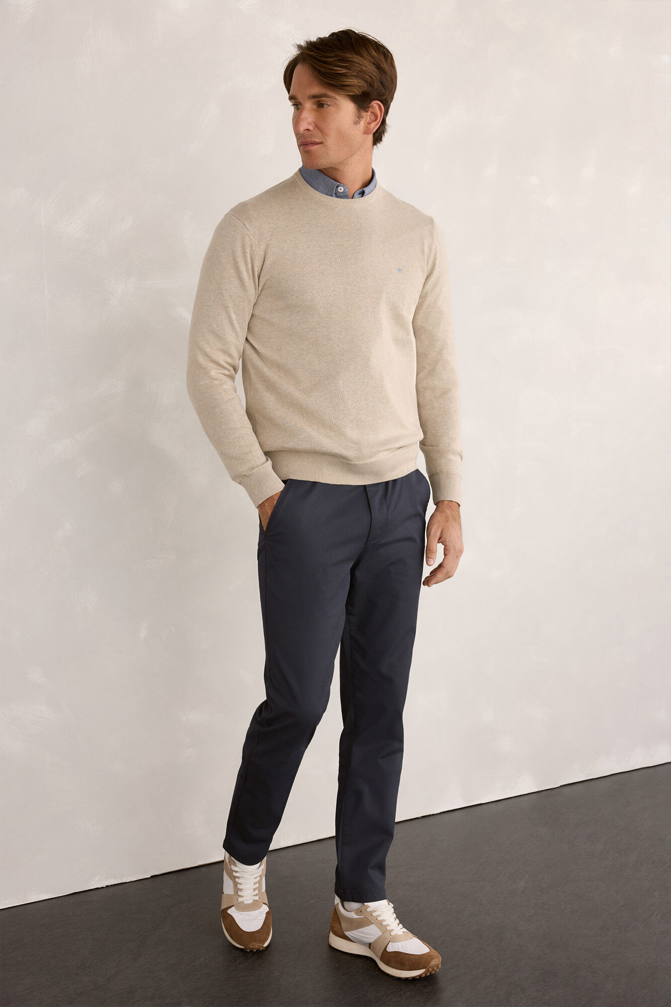 Milano Jersey redondo b&aacute;sico Beige/Camel