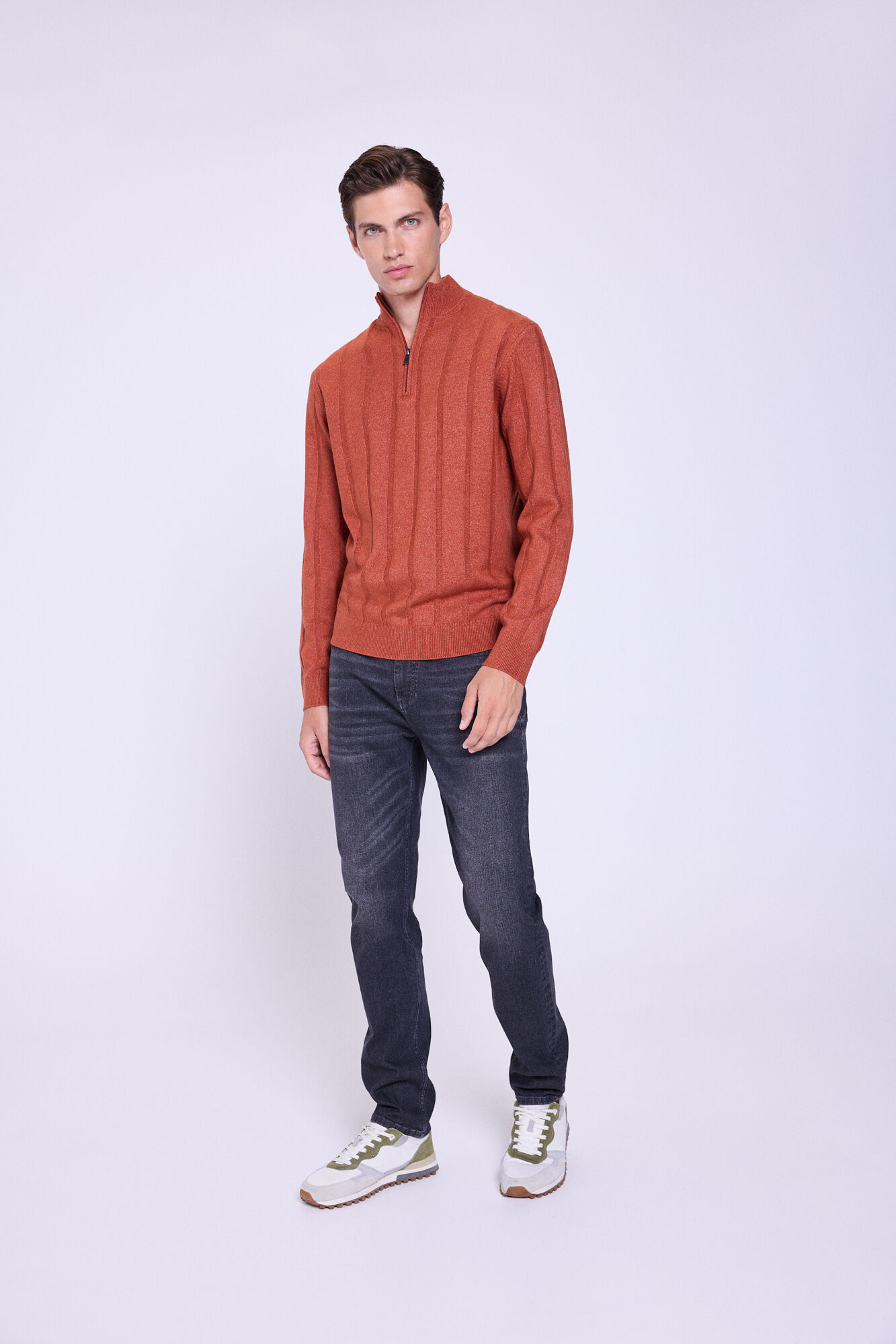 Milano Jersey con cierre de media cremallera Naranja