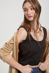 Milano Camiseta elástica tirante ancho Negro