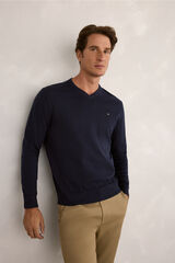 Milano Jersey básico en pico Navy