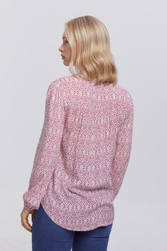 Fifty Outlet Blusa plumeti estampada. natural