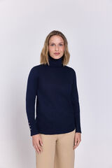 Milano Jersey de cuello de viscosa Navy