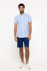 Fifty Outlet Camisa slub lisa Azul
