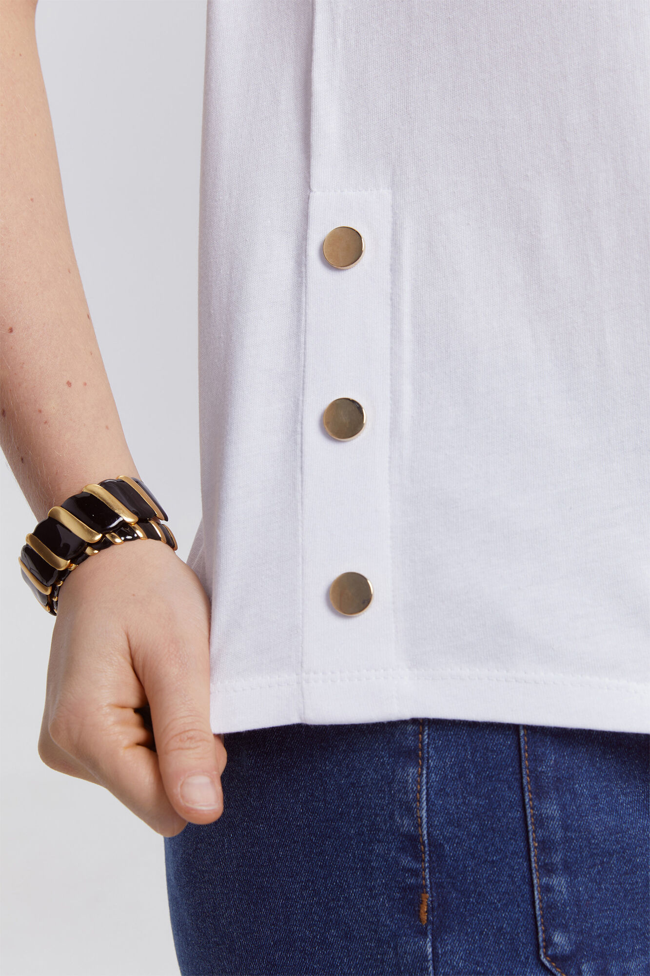 Milano Camiseta heavy cotton botones Blanco