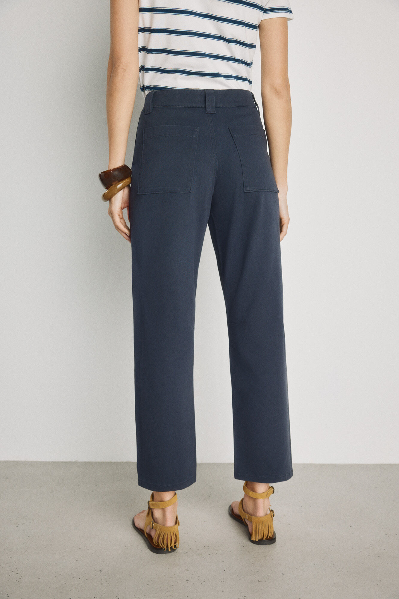 Milano Pantal&oacute;n color con bolsillos de parche Navy