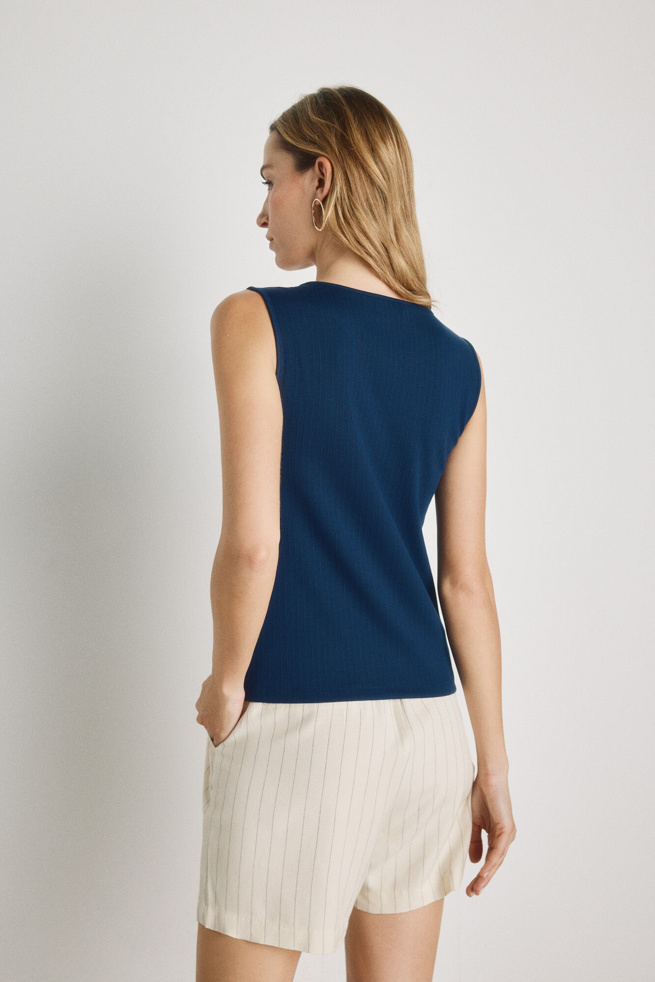 Milano Top con botones Navy