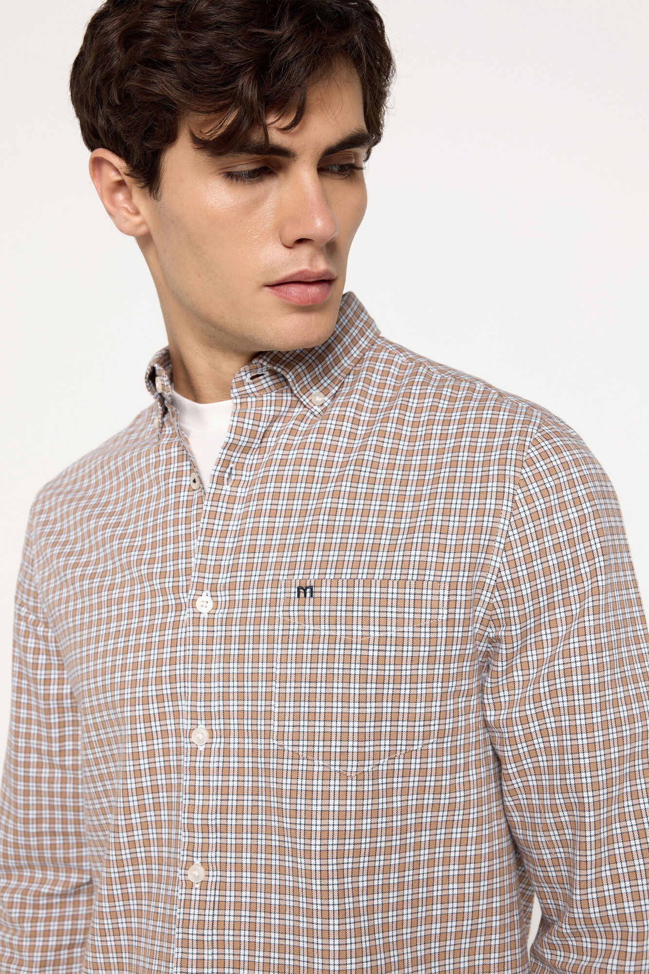Milano Camisa Twill Cuadros Rojo