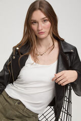 Milano Camiseta elástica tirante ancho Blanco