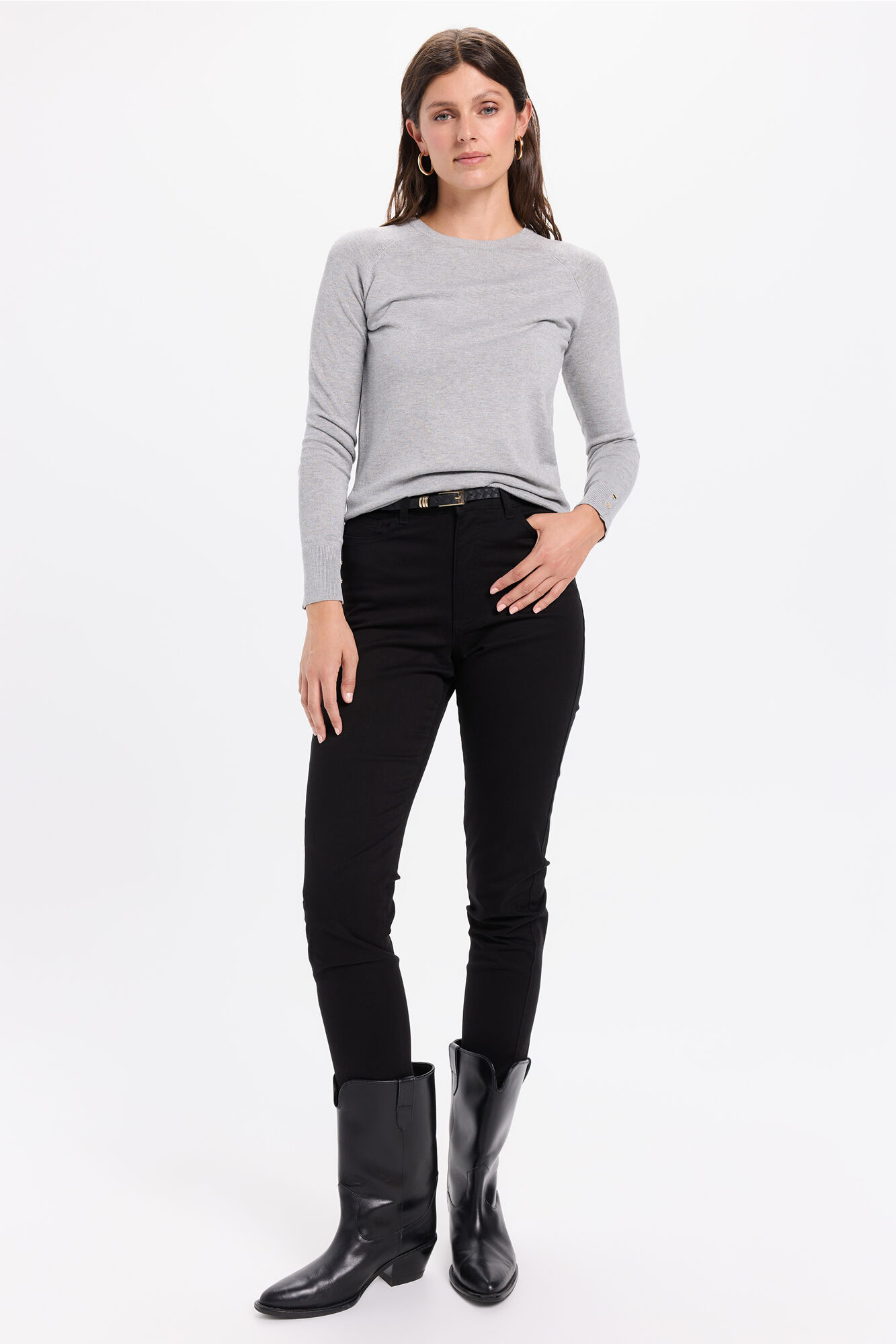 Milano Jersey liso b&aacute;sico de tejido Gris Claro