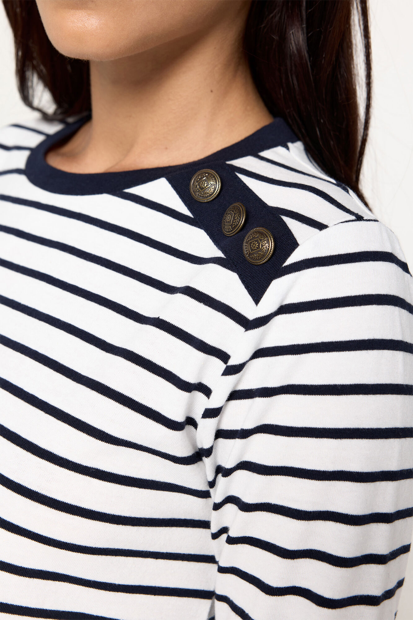 Milano Camiseta rayas tejido heavy cotton natural