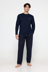 Fifty Outlet Pijama larga de algodón Navy