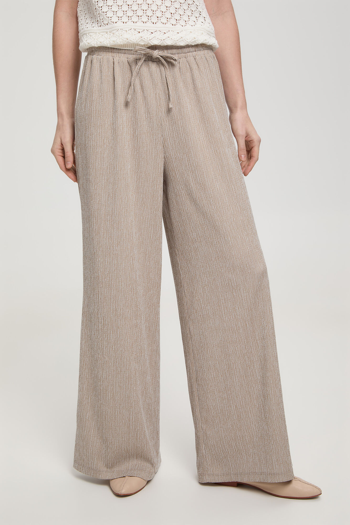 Milano Pantal&oacute;n ancho fluido Beige