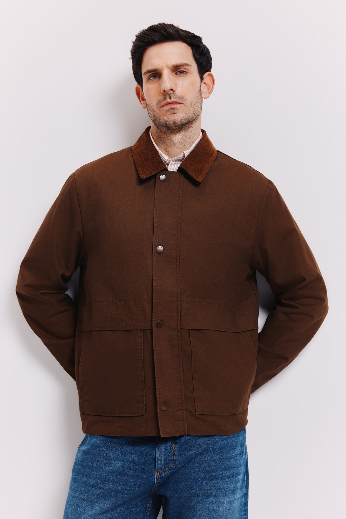 Milano Chamarra de algod&oacute;n Marr&oacute;n