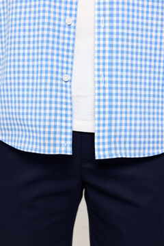 Fifty Outlet Camisa sport de manga corta de cuadros.   Azul