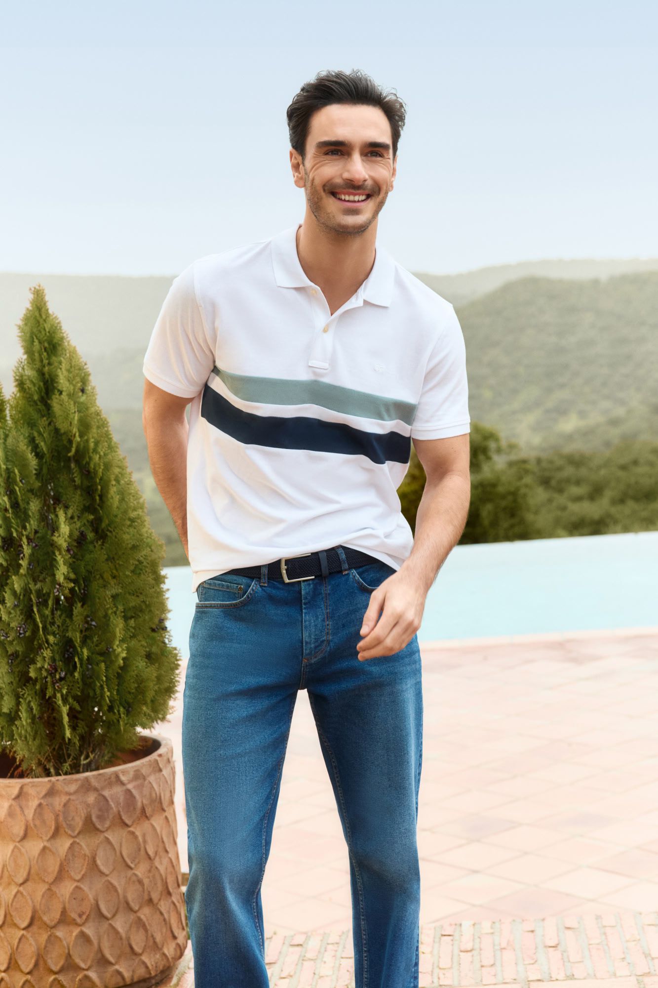 Milano Polo de rayas manga corta