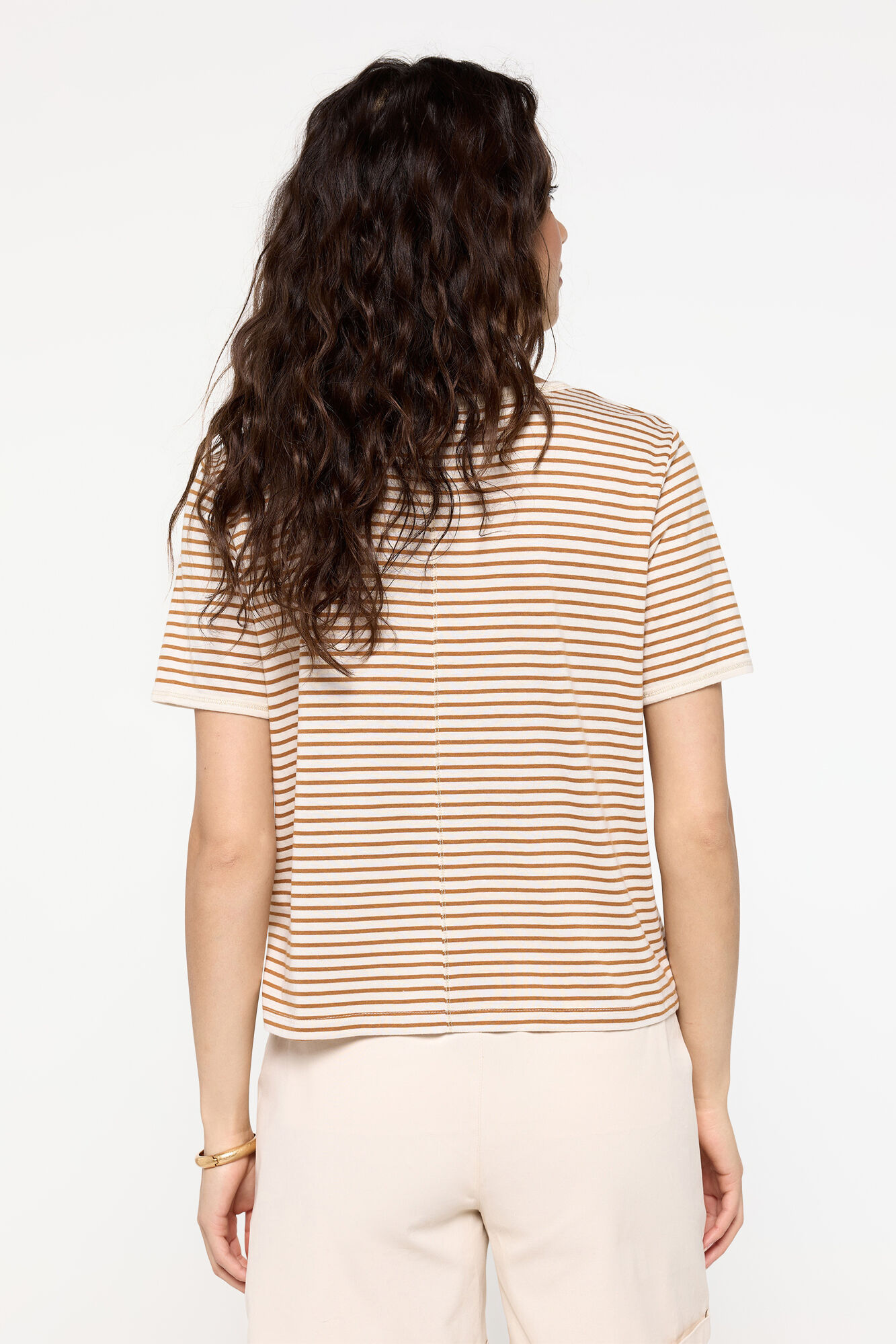 Milano Playera rayas manga corta algod&oacute;n modal Naranja