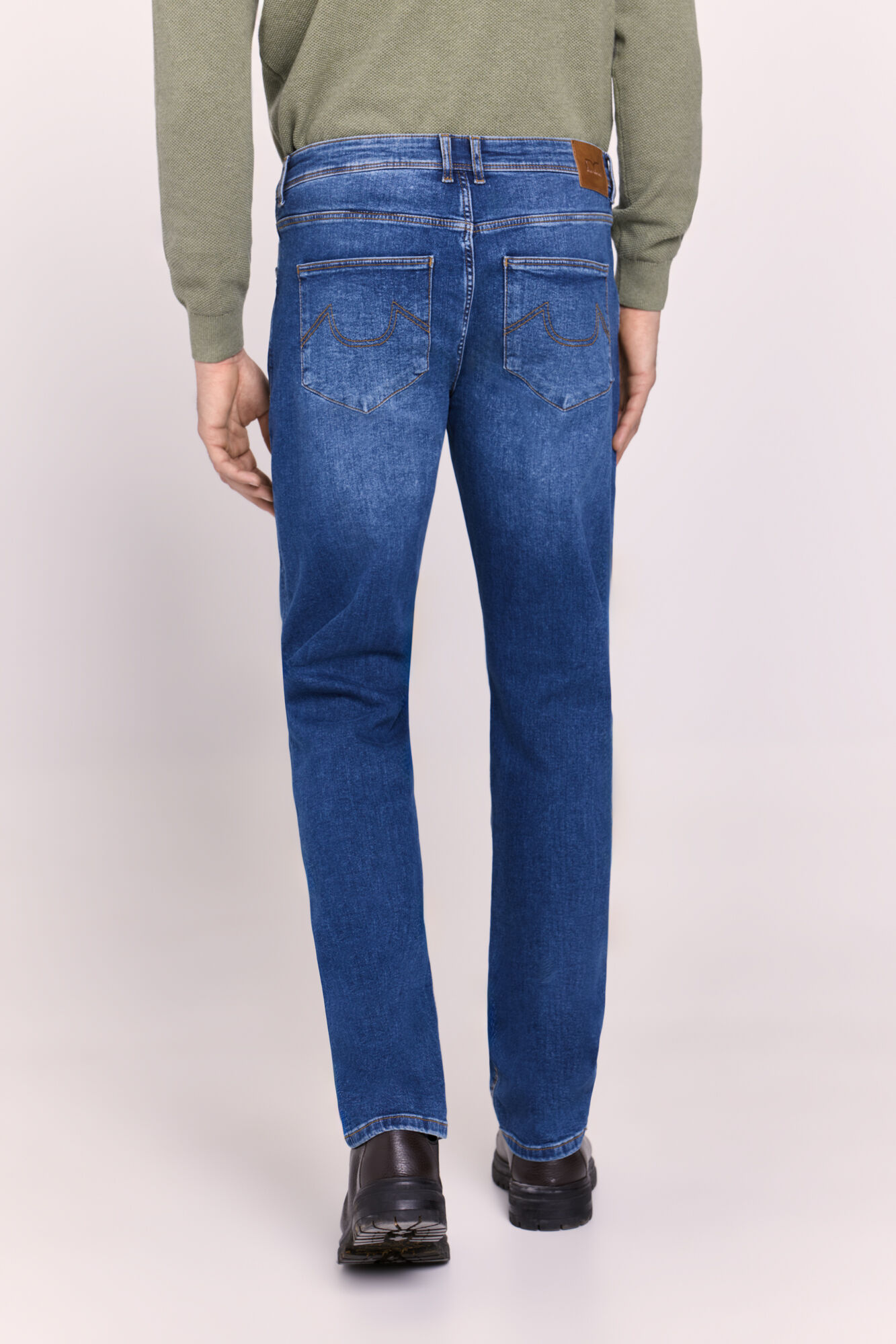 Milano Pantal&oacute;n de mezclilla corte recto Azul