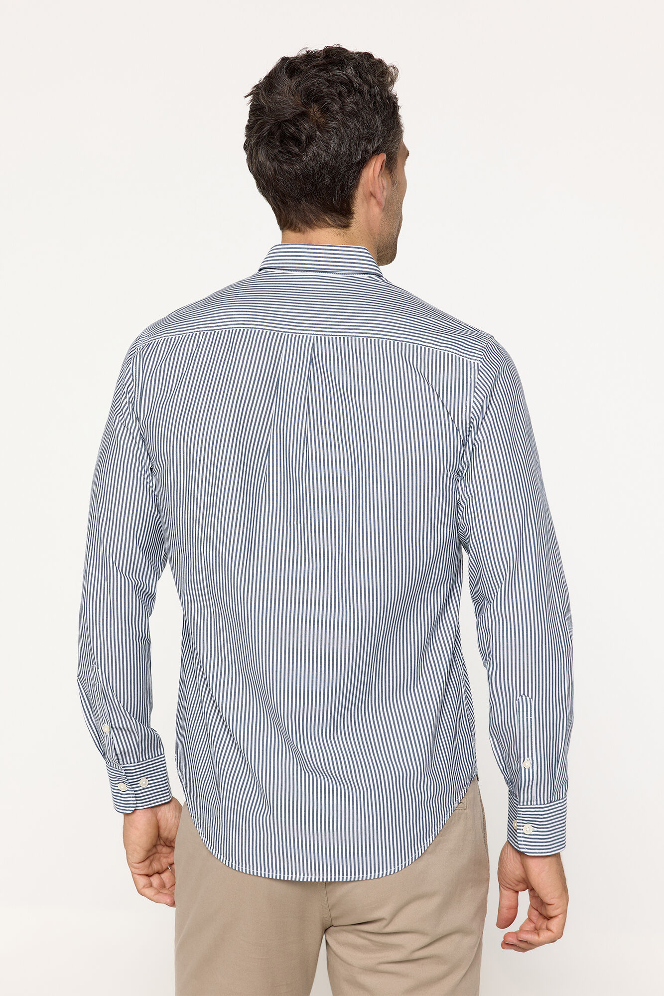 Milano Camisa Popel&iacute;n Rayas Azul