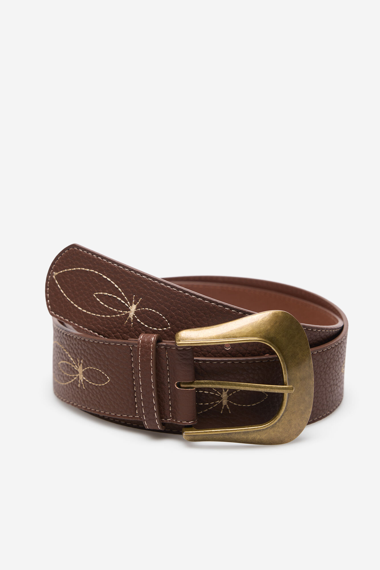 Milano Cintur&oacute;n espiga Beige/Camel