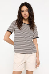 Fifty Outlet Playera rayas manga corta algodón modal Beige