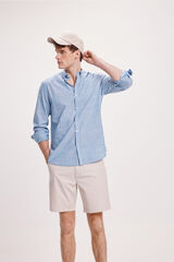 Fifty Outlet Camisa Slub Rayas Azul