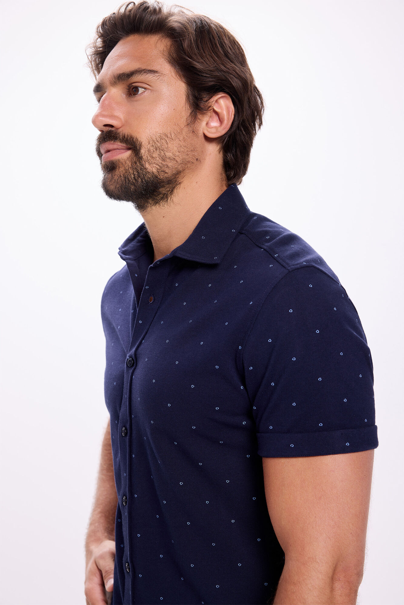 Milano Camisa de piqu&eacute; estampada Navy