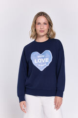Milano Sudadera con estampado frontal Navy