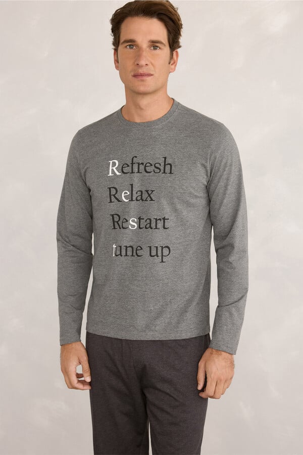 Milano Pijama estampados Gris Claro