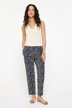 Fifty Outlet Top de tirantes tricot calado Marfil