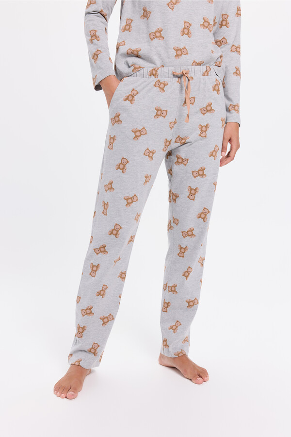 Milano Pijama de osito de peluche Gris Claro