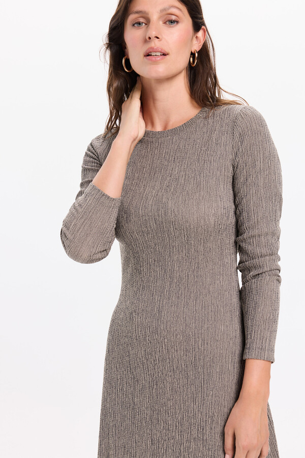 Milano Vestido midi de tejido elástico Gris Oscuro