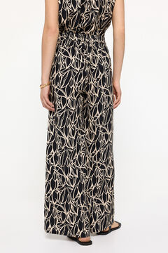 Fifty Outlet Pantalón estampado fit ancho con cintura elástica Estampado