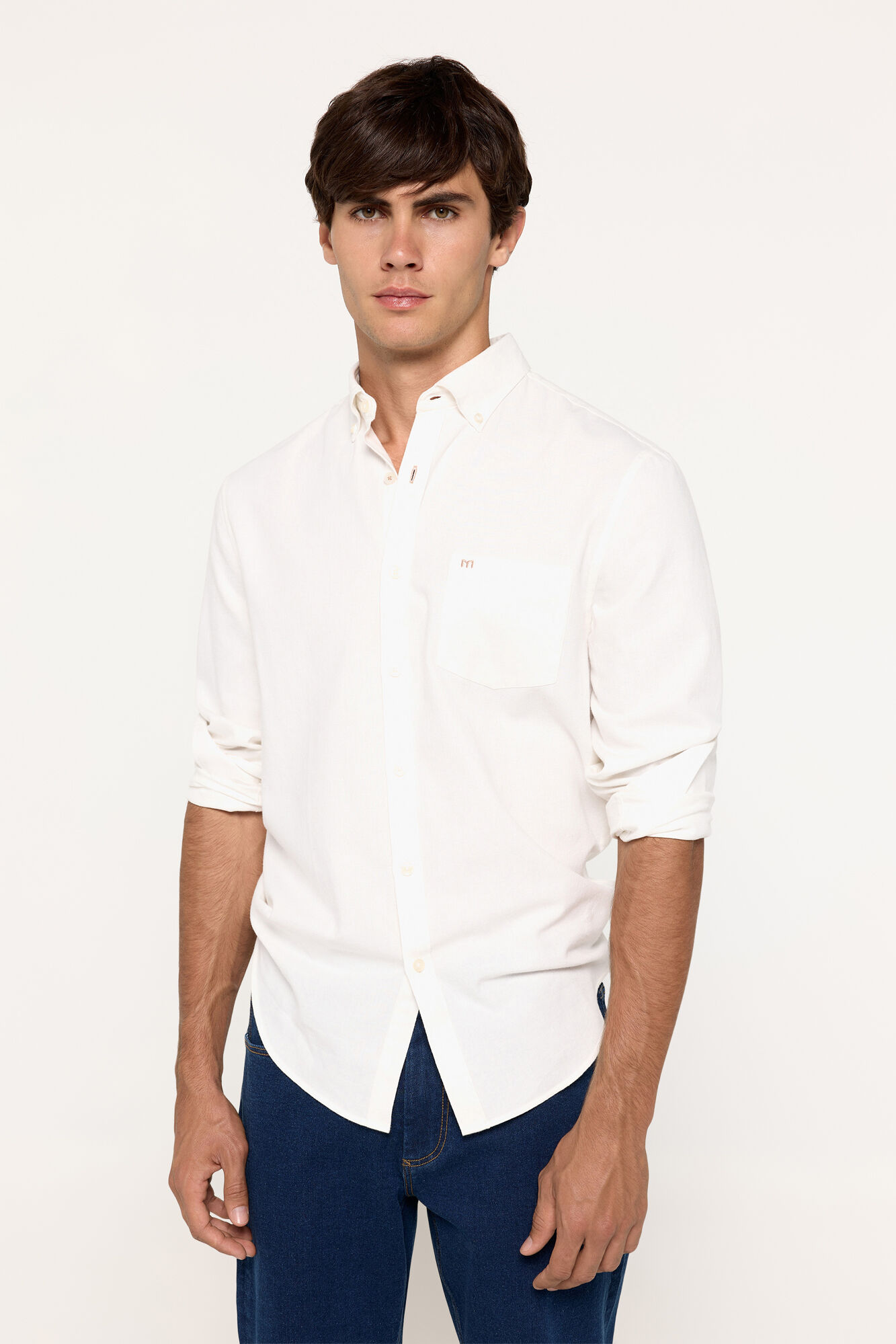Milano Camisa Twill Lisa Marfil