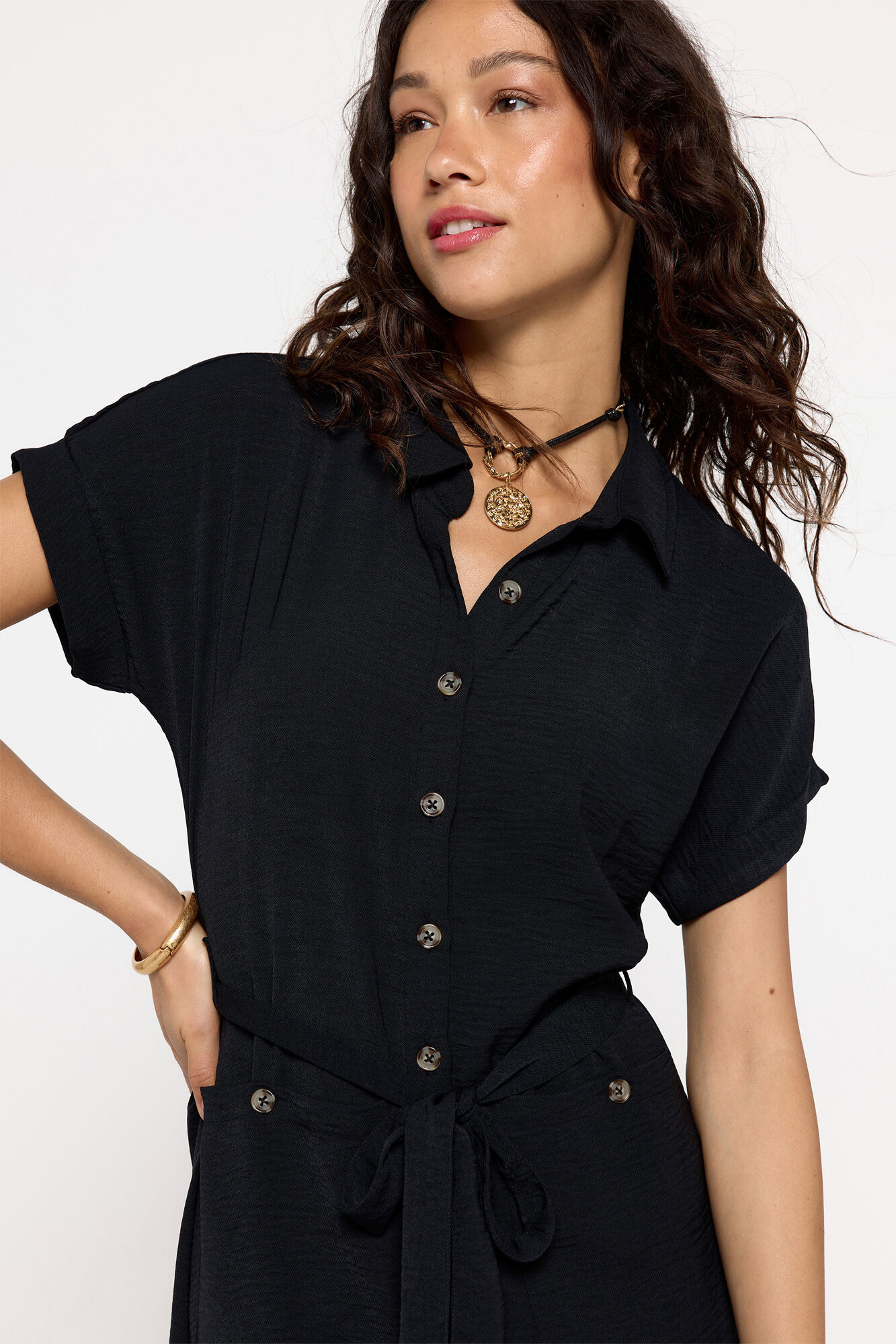 Milano Vestido Camisero Negro