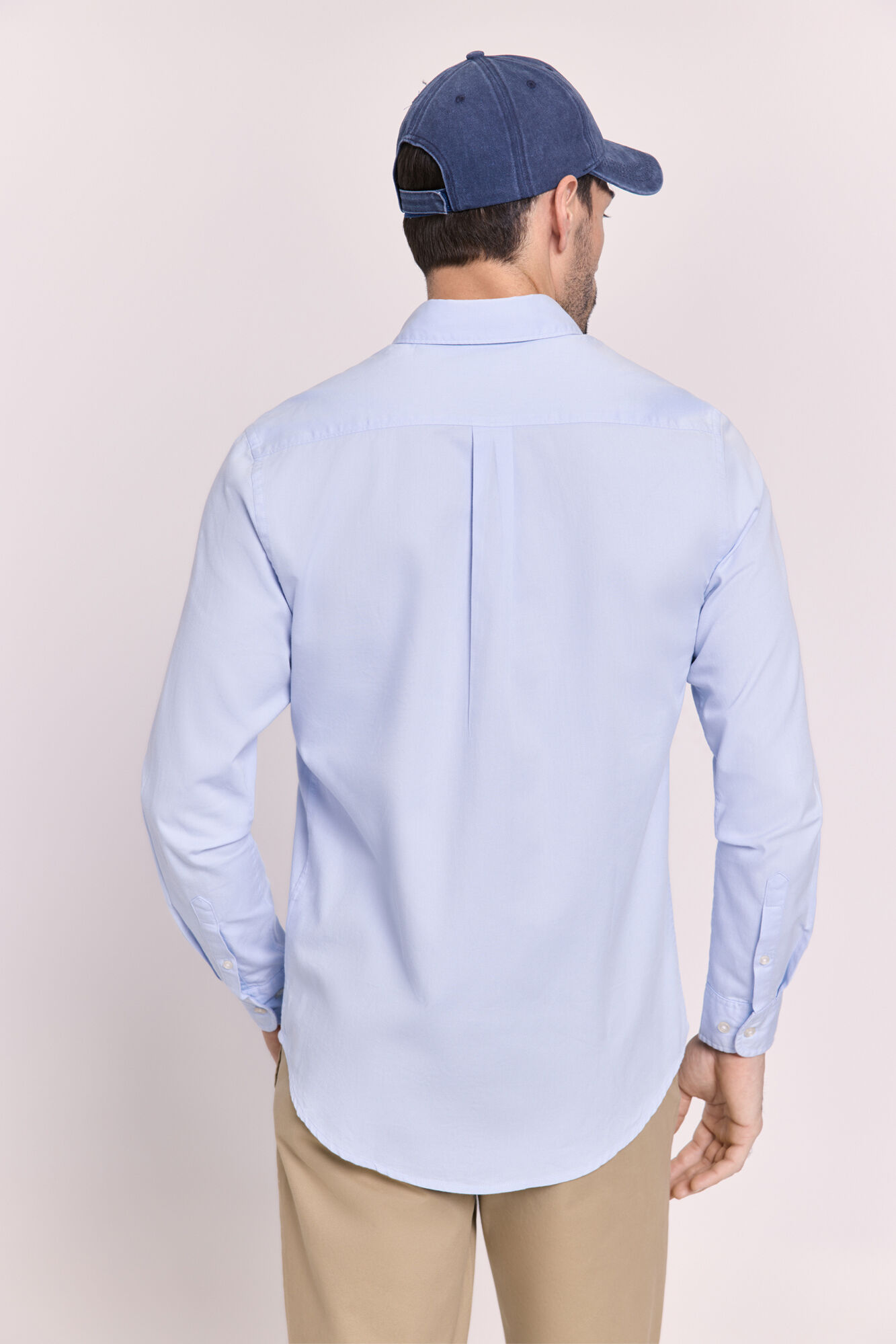 Milano Camisa lisa manga larga Azul Claro