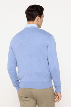 Fifty Outlet Suéter básico cuello redondo ajustado Azul