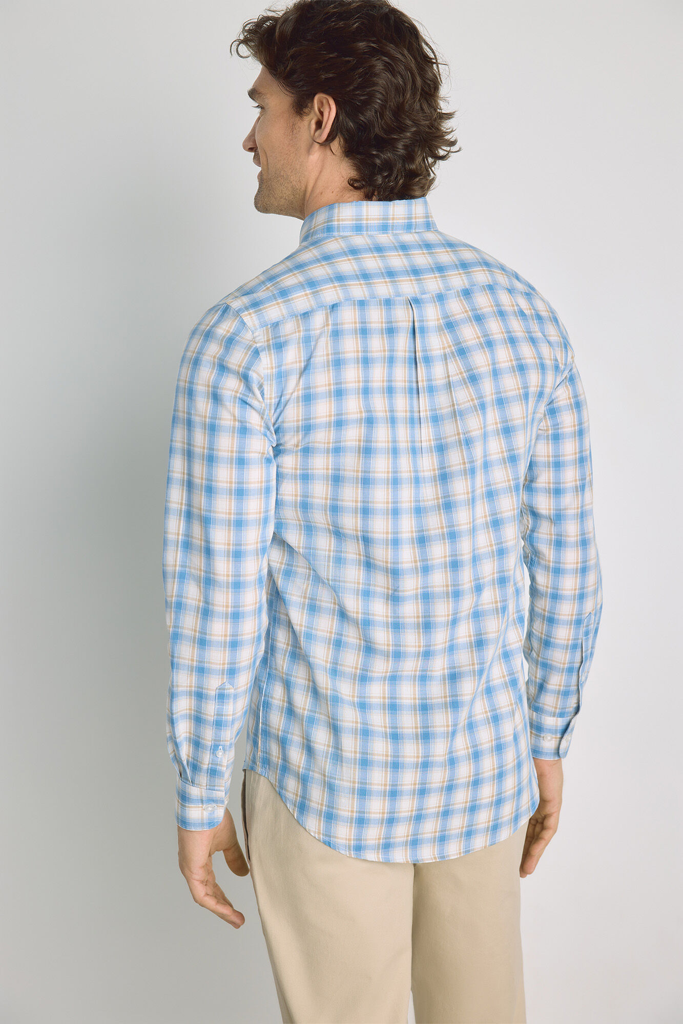 Milano Camisa de cuadros manga larga Azul
