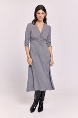 Milano Vestido nudo estampado Navy