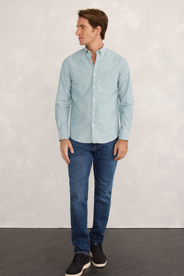 Milano Camisa deportiva Oxford Azul turquesa