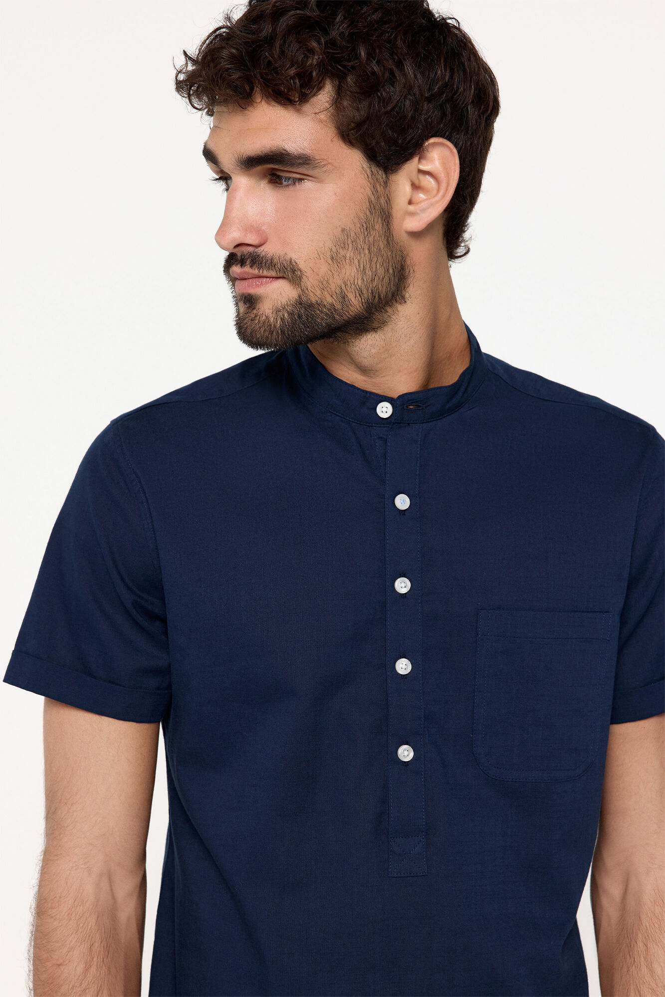 Milano Camisa mao polera Navy
