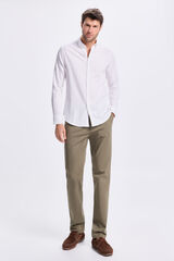 Milano Chinos lisos y liso Kaki Oscuro