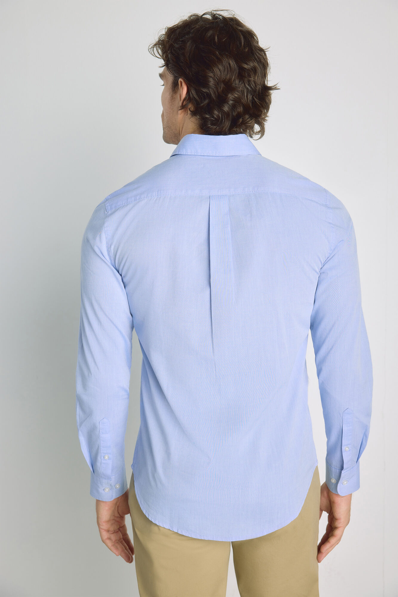 Milano Camisa lisa de manga larga Azul
