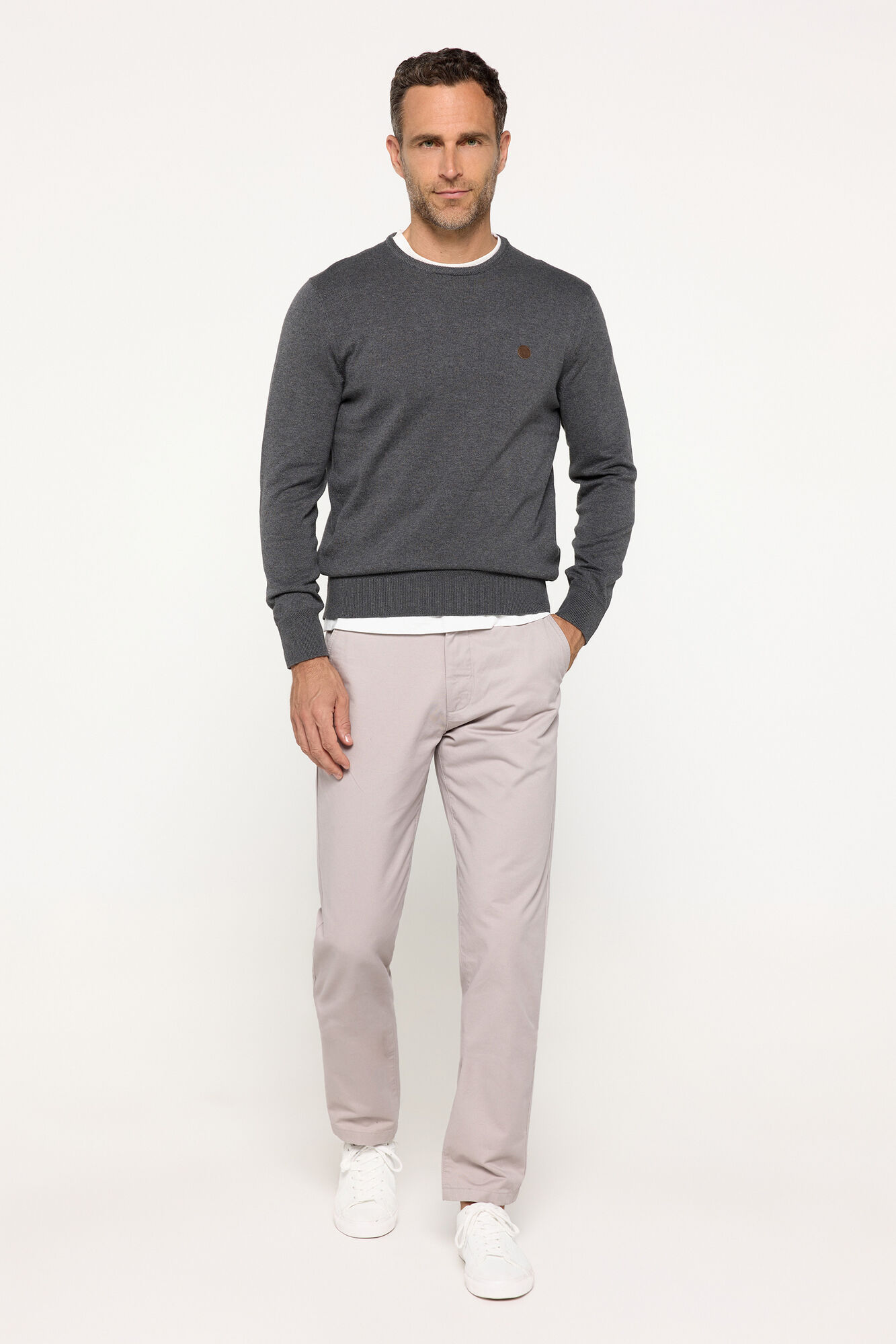 Milano Jersey cuello caja algod&oacute;n Gris