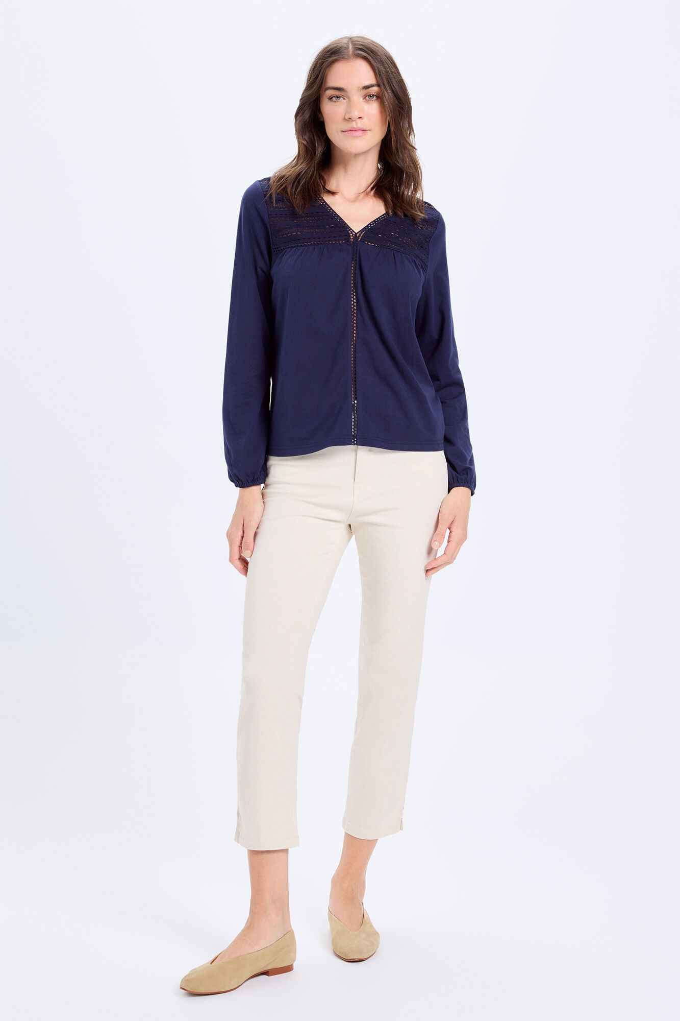 Milano playera combinada de manga larga Navy