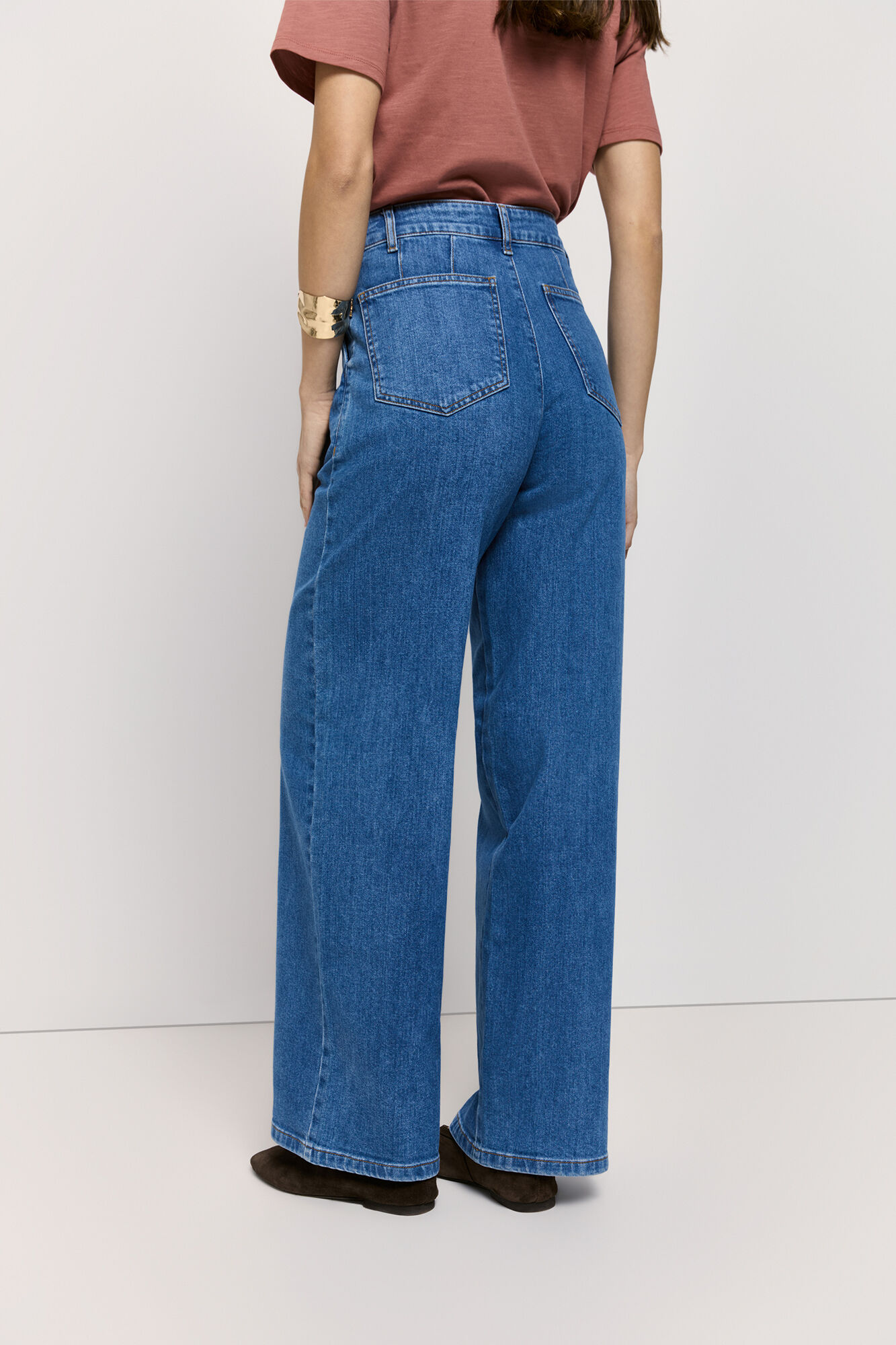 Milano Pantal&oacute;n ancho de mezclilla Azul