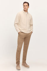 Fifty Outlet Pantalón chino básico liso Tostado