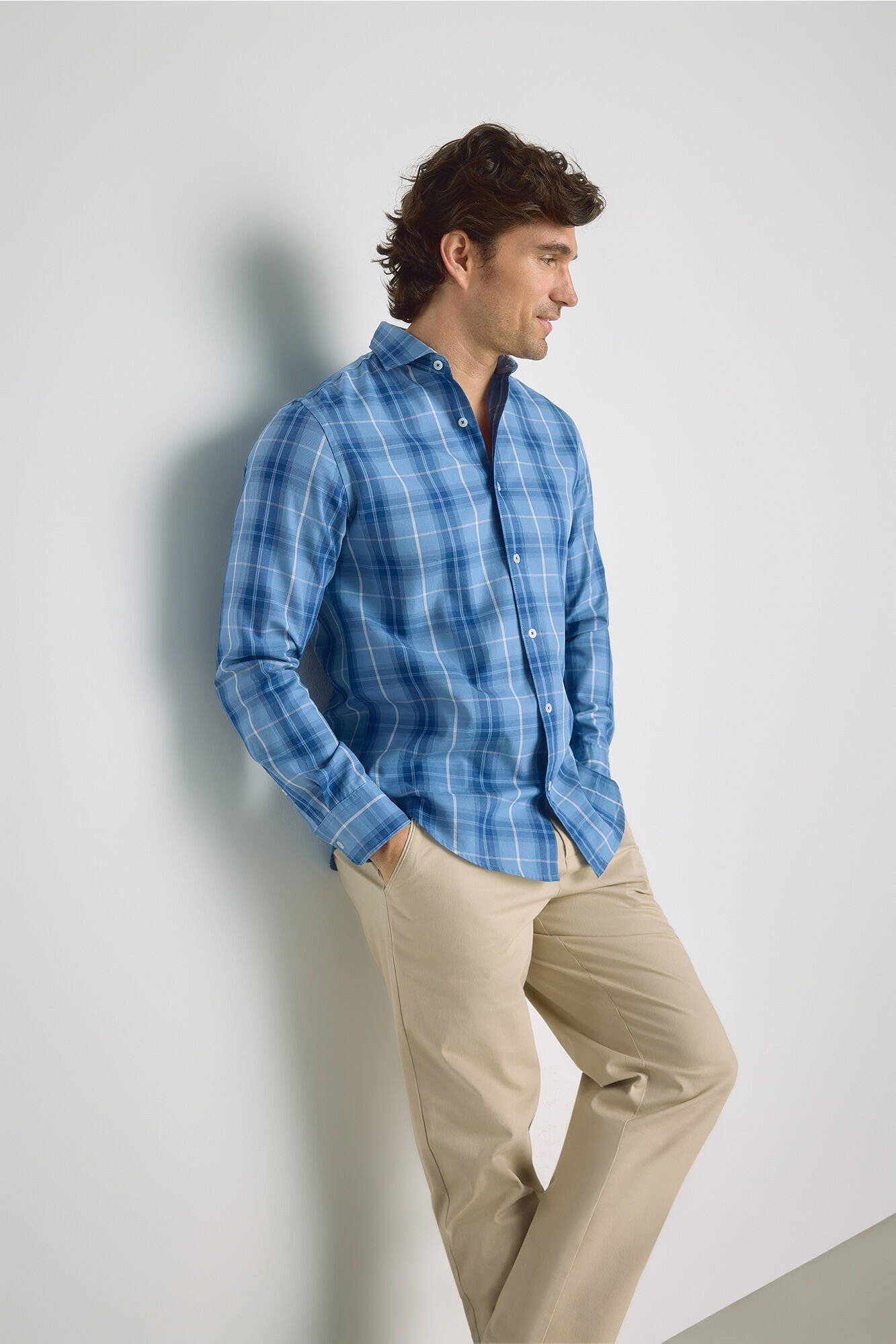 Milano Camisa de cuadros manga larga Navy