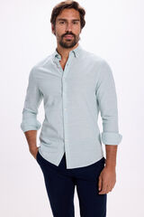 Fifty Outlet Camisa Slub Lisa Azul