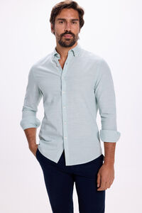 Fifty Outlet Camisa Slub Lisa Azul