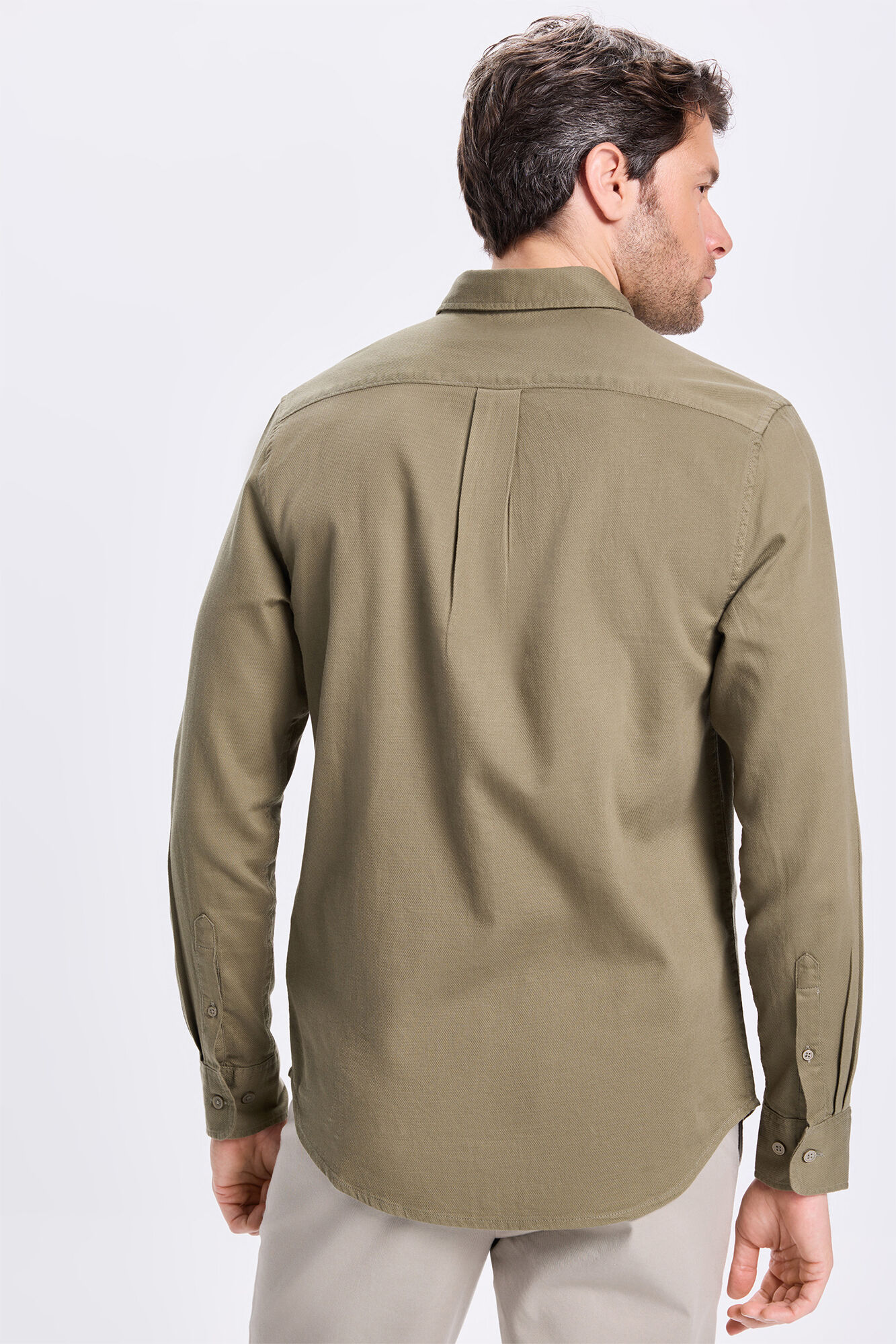 Milano Camisa deportiva estructurada Kaki Oscuro